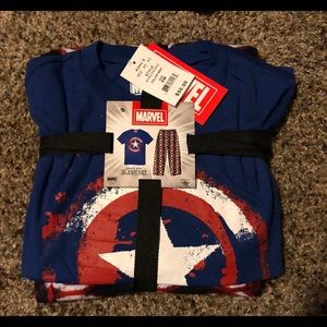 Captain America Marvel Pajama Set Men’s Small NWT